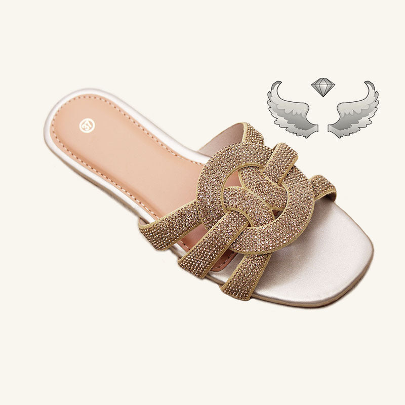 Suriname new  women's slippers light luxury with diamonds fashion wear-resistant craft shoes Ladies slippers