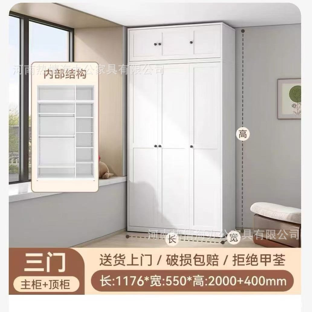 Steel wardrobe formaldehyde-free household bedroom small apartment large wardrobe metal iron storage cabinet
