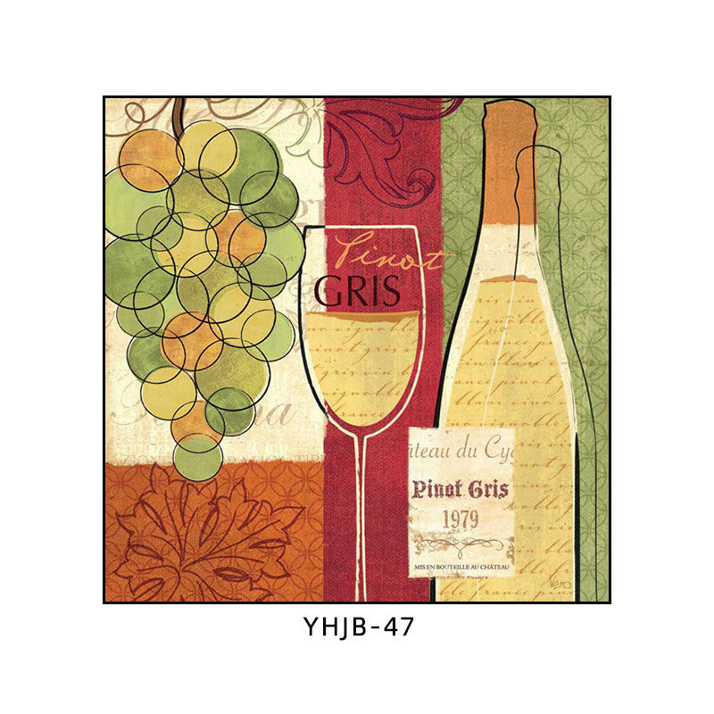 American bar decorative painting retro industrial style creative KTV box red wine glass hanging painting nostalgic wine mural