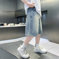 Boys' denim shorts - lightweight summer style,  new collection - kids' mid-length shorts, versatile summer pants for older boys