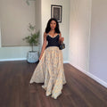 European and american cross-border women's spring  new sleeveless v-neck sexy camisole dress with cinched waist and pleated maxi skirt