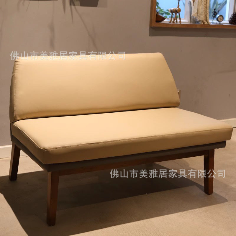 Cafe Solid wood back chair Restaurant Dessert milk tea shop Leisure sofa Table and chair combination Rest area Card seat