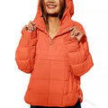 European and american  new casual fashion solid color cotton padded jacket, loose fit long sleeve pullover hoodie with round hem top