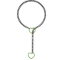 2024 new cross-border multi-color heart & o-ring adjustable punk cuban long necklace - couple's style