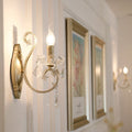 American bedside bedroom wall lamp french living room study aisle staircase high-end crystal lamp