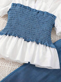 new arrivalsummer children's clothing fashionfashiongirl tops + loose pants two-piece suit youth