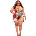 Sexy suspender print suit european and american foreign trade women's clothing   bikini beach hot pants two-piece set