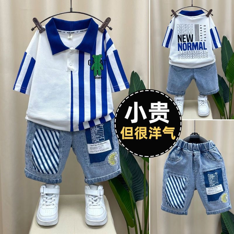 Boys' summer outfit set: stylish  new arrival - korean fashion, trendy short-sleeve, perfect for boys