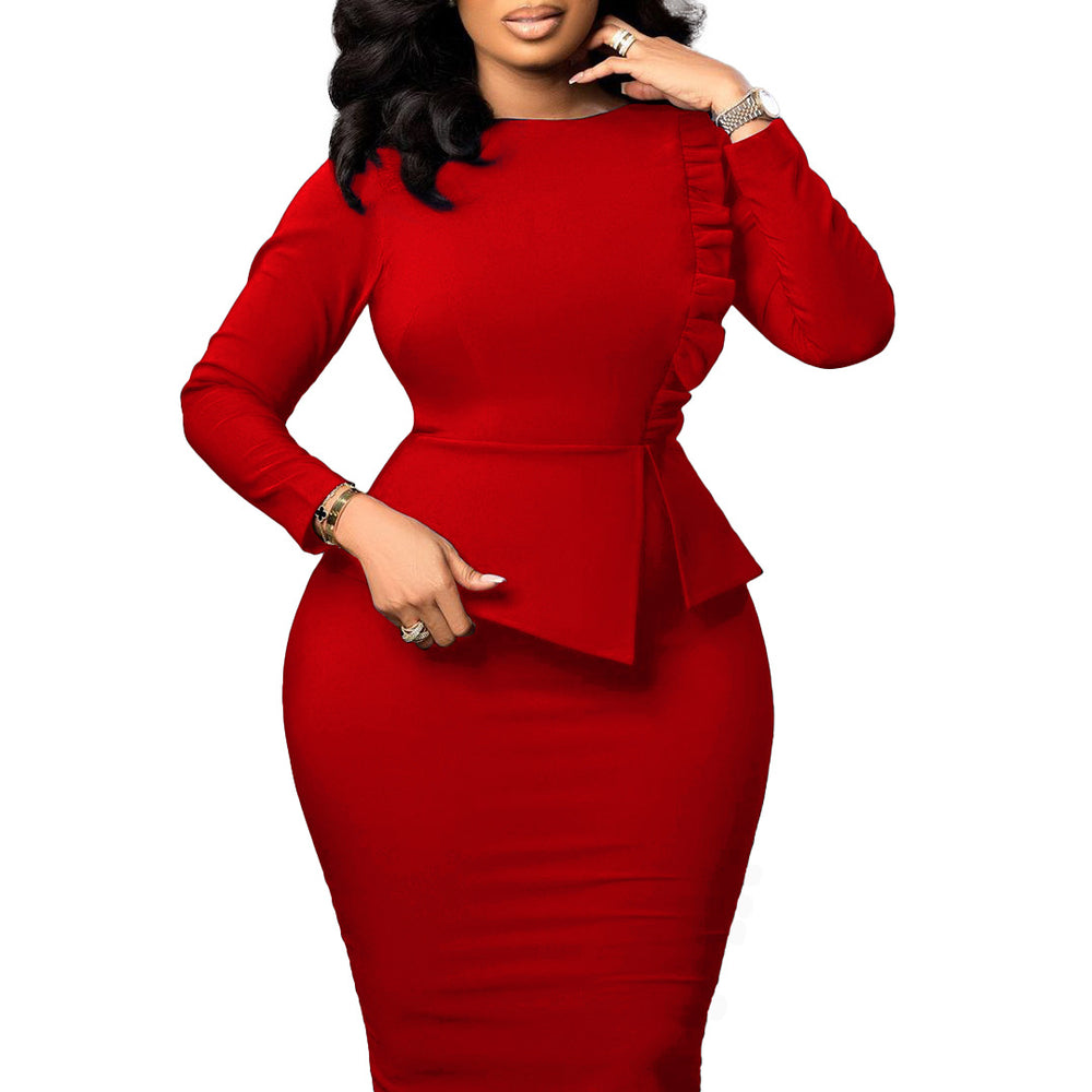 D356 european and american  spring new arrivalelegant silm pencil skirt fashion hip-covering african plus sizeexportdress