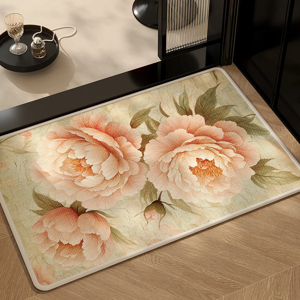 Linen bathroom floor mat absorbent toilet toilet toilet non-slip mat household toilet room door carpet thickened foot pad