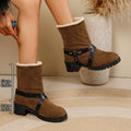 Export cross-border plus sizefleece-lined short women's boots martin boots stuffed women's boots winterfashionheattech cotton boots wholesale