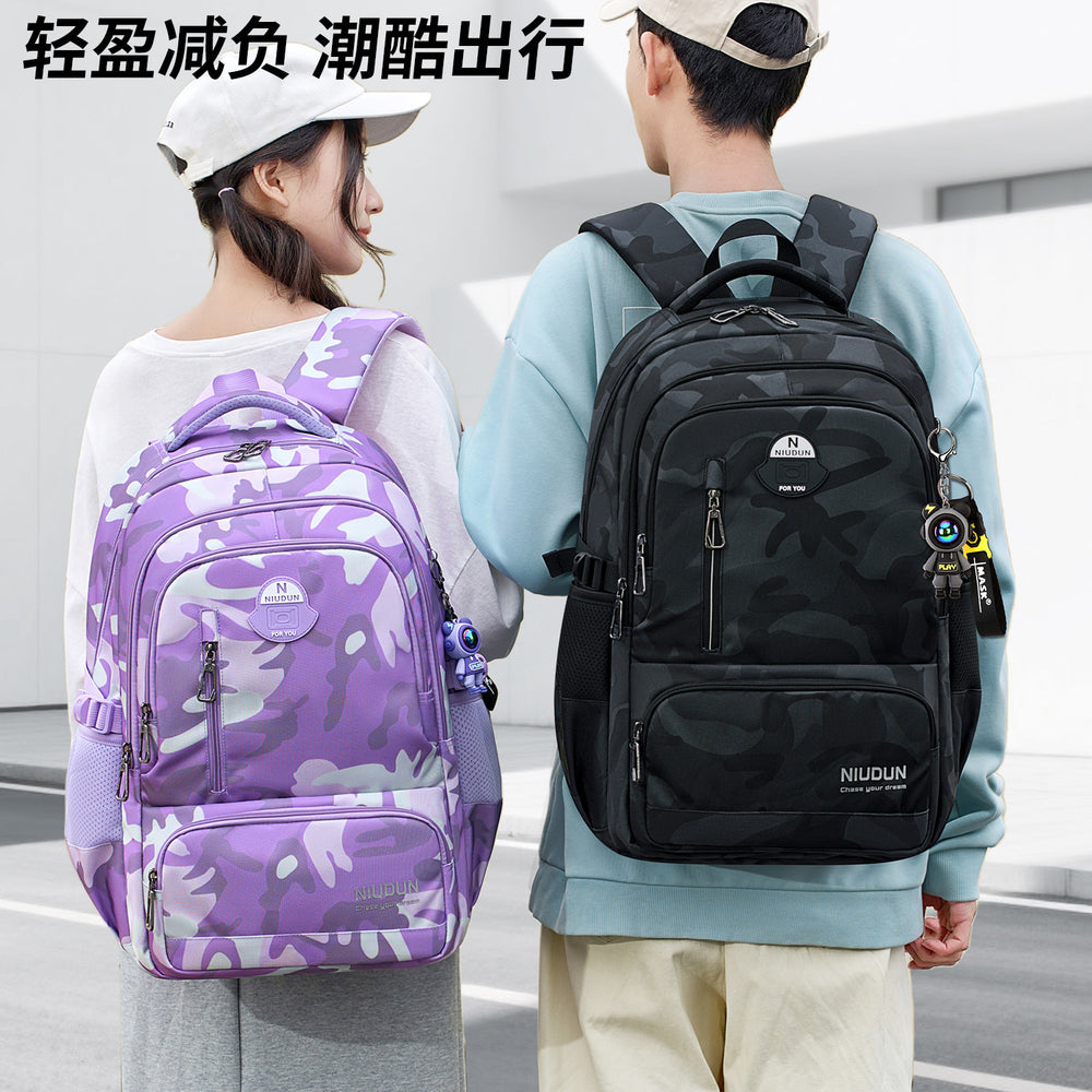 2026 new elementary and middle school boys' lightweight ergonomic backpack, high school girls' large capacity backpack