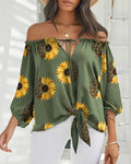 cross-border e-commerce hot-selling women's off-the-shoulder printed top: perfect for , , and european & american independent stores
