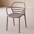 Modern casualthickened plastic cut out dining chair outdoor milk tea shop backrest armrest negotiation chair stackable stool
