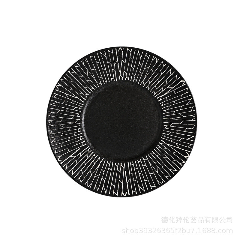 Nordic new large ceramic plate - matte finish steak plate for hotel, restaurant, and home use - creative plating and table setting
