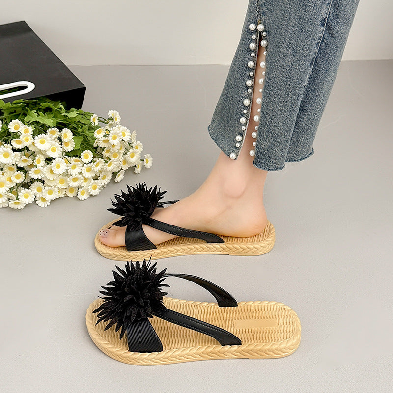 Super fairy one-strap women's summer outdoor new floral sandals lightweight non-slip casual sandals versatile beach shoes