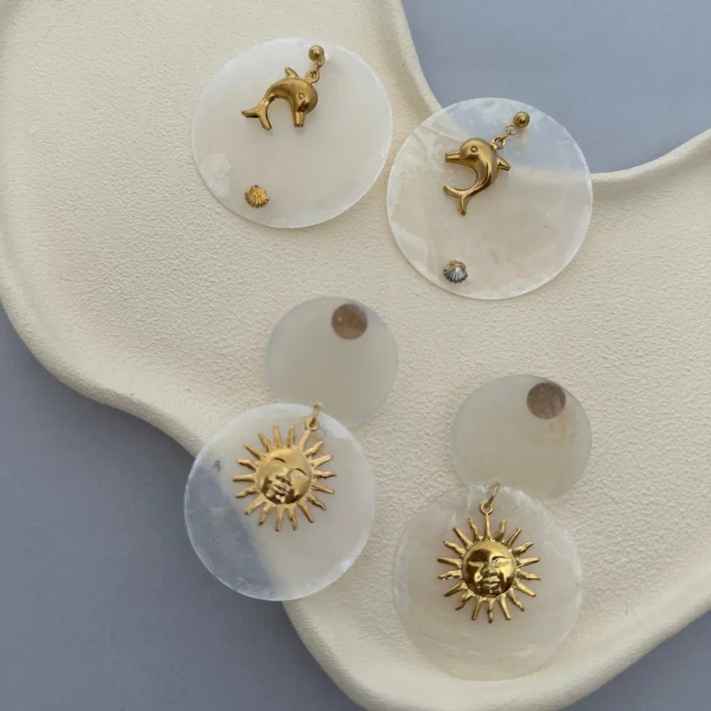 Women's earrings wholesale: european and american cross-border fashion, starfish & seashell earrings, niche high-end, vacation-inspired ocean style studs
