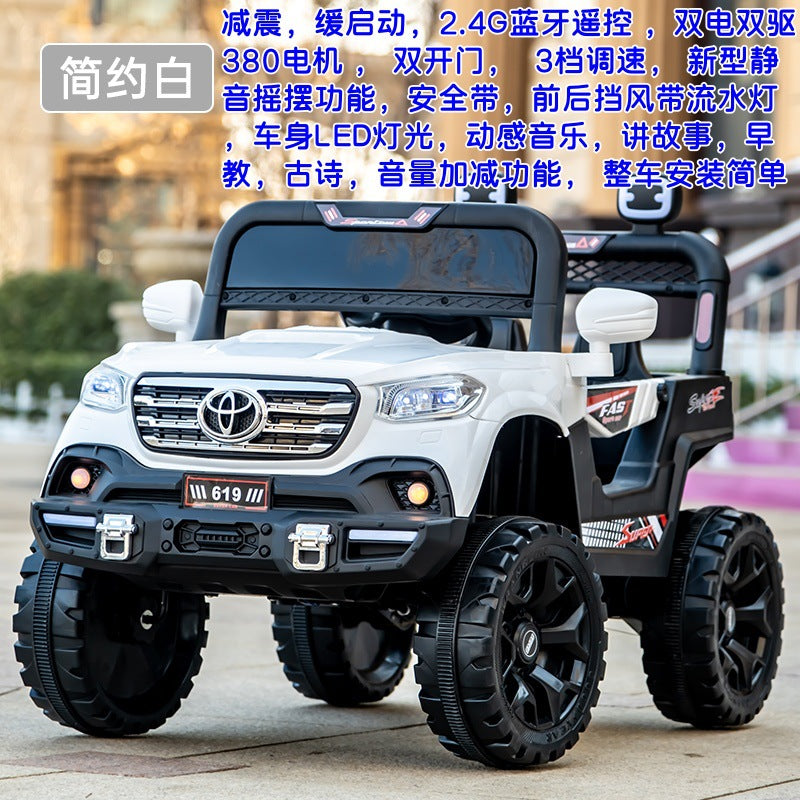 New four-wheel dual-drive children's electric remote control car off-road vehicle battery car double children's electric car