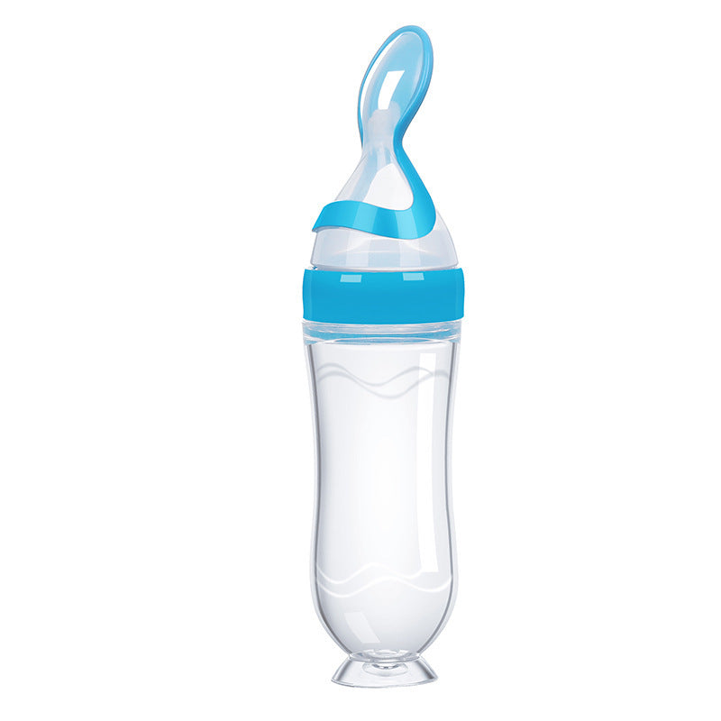 Factory custom baby rice paste bottle baby silicone bottle extrusion spoon children's complementary food bottle baby rice paste spoon