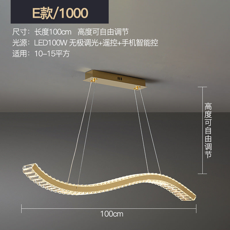 Living room crystal chandelier light luxury combination modern simple dining room master bedroom light 2022 new whole house package lighting