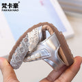 Vancahao girls' sandals -  summer new korean style children's fashion beaded closed-toe princess shoes for babies