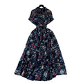 Frenchniche styleclassy light mature style single breasted short sleeve printingshirtdress women's styleretro chiffon skirt