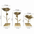 Decorative tea light candle holder, iron art floral design, rose gold candlestick, modern tea light candle holder, suitable for kitchen