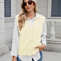 Fashion cross-border foreign trade women's clothing new arrival  independent station casual row button knittingsweater vest vest trendy