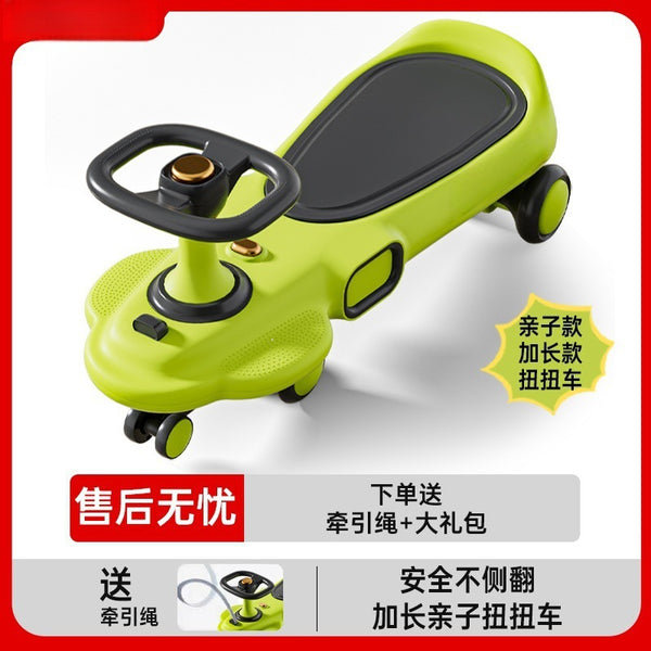 New children's parent-child twisting car, yo-yo, boys and girls 3-8 years old, light and music scooter, balance toy car