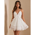 fashion  summer new printing elegance romantic pure desire sexy backless suspender dress