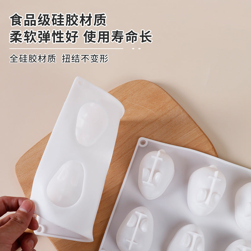 Silicone 6-cavity bunny mousse mold - diy halloween chocolate baking cake mold