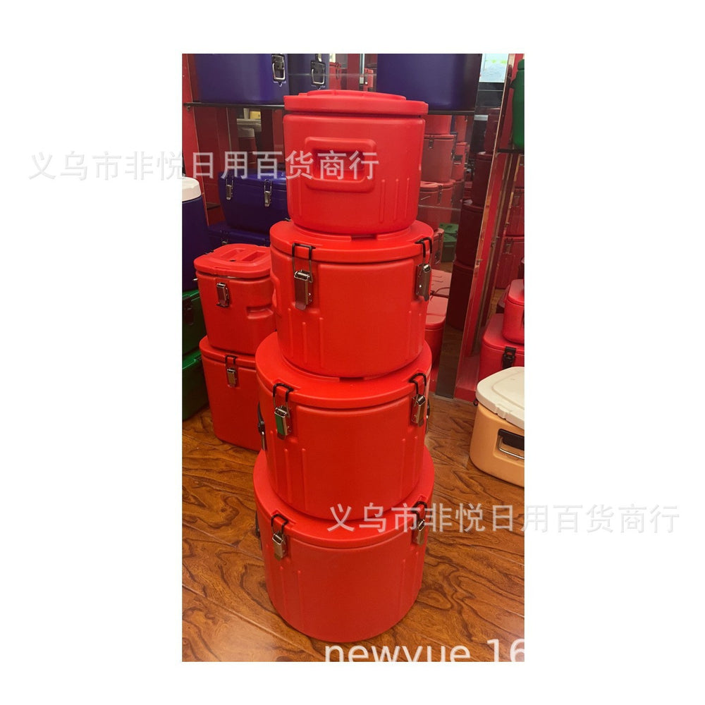hot-selling factory direct sales stainless steel tableware fresh-keeping lunch box commercial stall thermal bucket thermal pot five-piece set