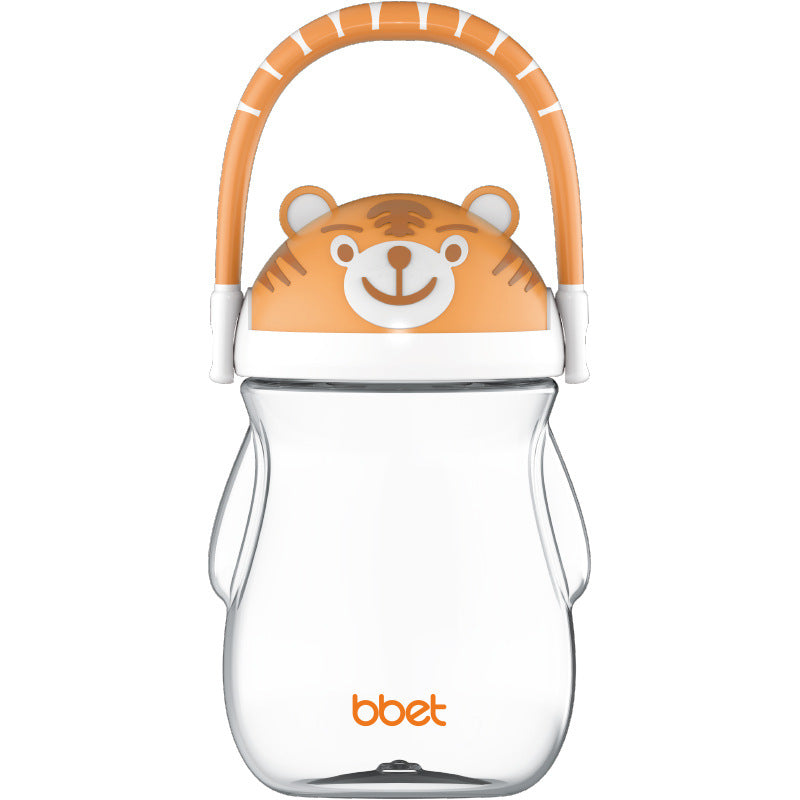 Tritan plastic baby straw cup large capacity kids water bottle cute tiger water bottle big belly cup wholesale