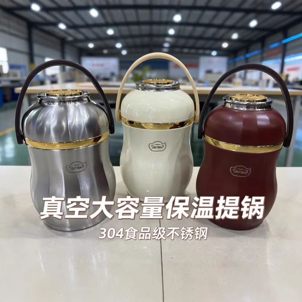 Factory price 304 food grade stainless steel thermal pot large capacity portable thermal tableware food warmer