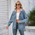 Wish european and american cross-border foreign trade  new women's clothing  new retro washed denim jacket tops
