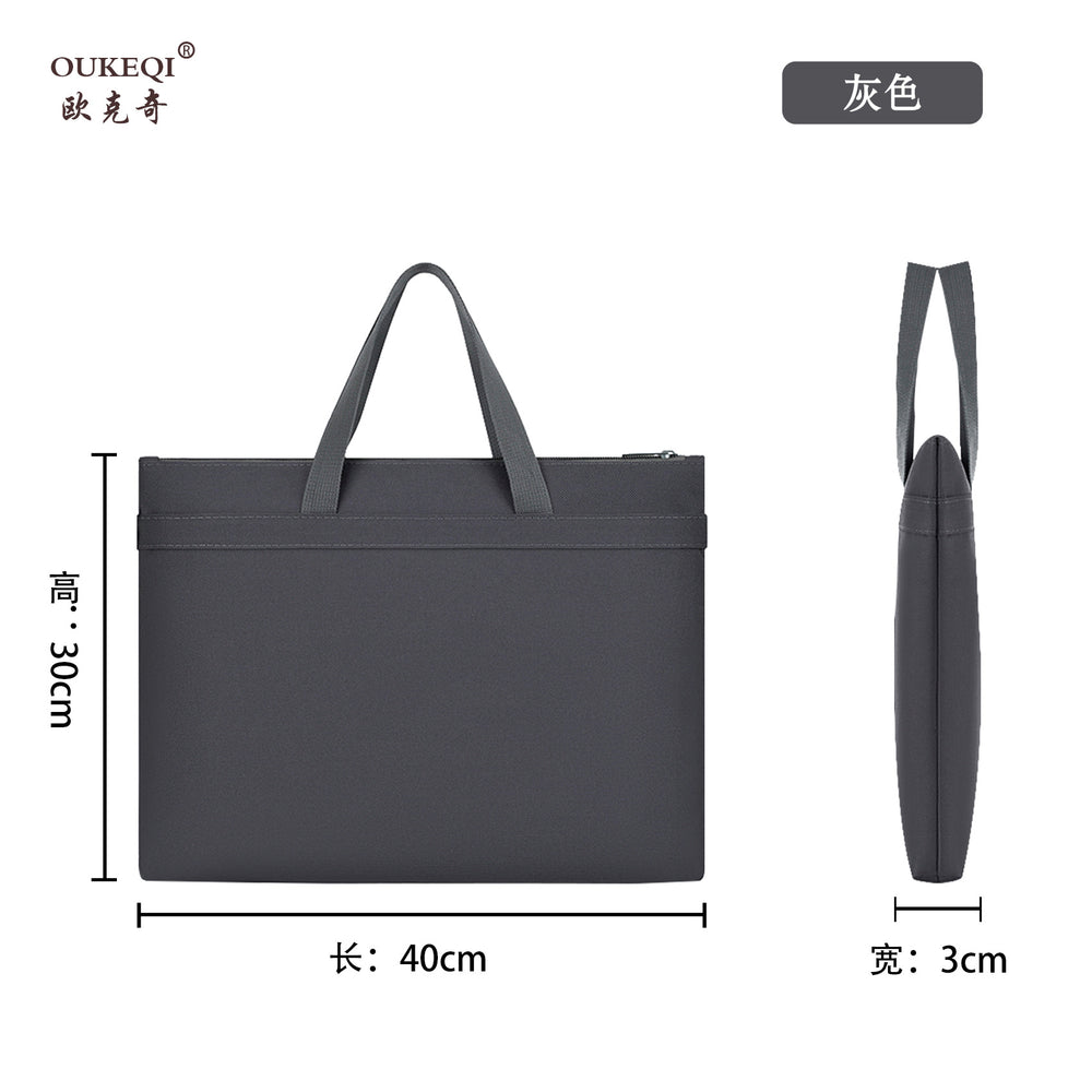 A4 oxford cloth document bag - canvas briefcase for men, student portfolio, conference bag, business document bag - custom logo available