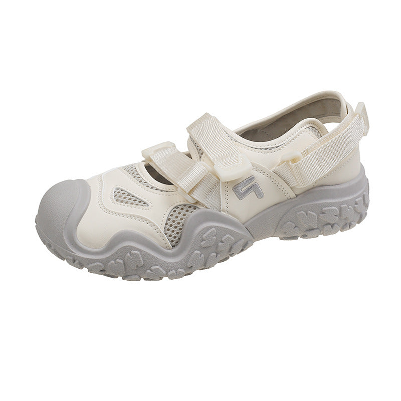 Ugly thick sole baotou roman sandals women's summer outwear 2026 new breathable cut out sports dad hole shoes