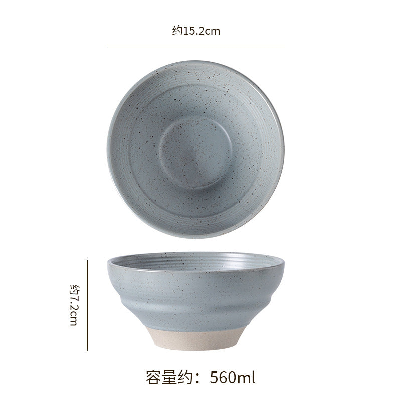 Japanese-style stoneware rice bowl ceramic soup bowl unique creative tableware household dinner bowl retro dessert & salad bowl