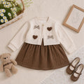 Girls' heart-shaped bow dress,  spring/autumn korean style, toddler cartoon cute dress, baby dress