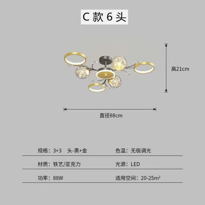 Living room ceiling chandelier Gypsy modern simple atmosphere household lamp creative personality Nordic led bedroom lighting