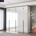 Solid wood glossy light luxury wardrobe for home bedroom, modern light luxury large wardrobe, high-gloss finish wardrobe, eco-friendly board wardrobe