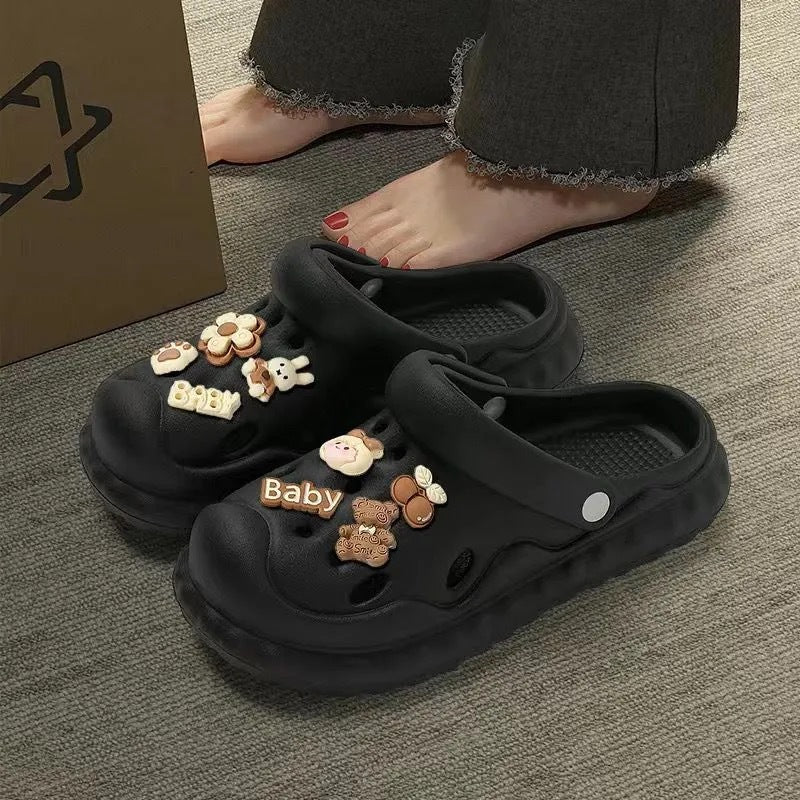 2025 women's summer slippers: super comfortable, cute, casual, versatile, indoor/outdoor, non-slip, clogs, thick sole