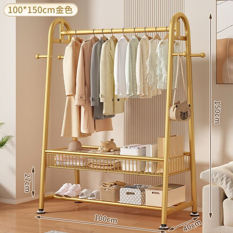 New arrival big mac extra thick floor-standing bedroom clothes hanger for home indoor clothes drying storage coat rack combination