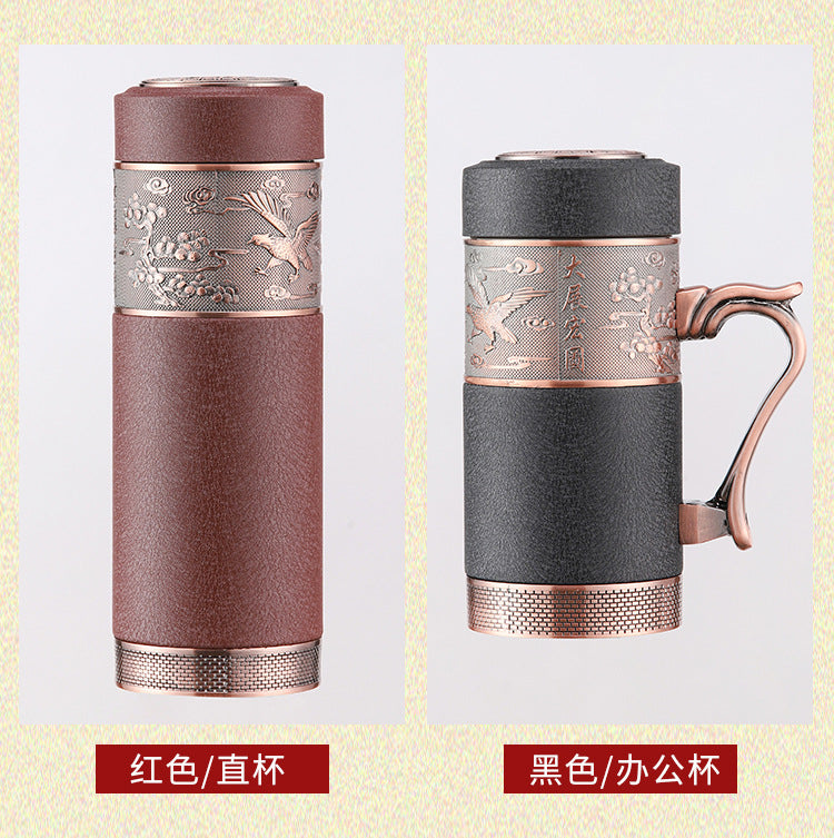 Wholesale yixing zisha (purple clay) office cups: premium zisha inner liner, high-end gift, powder-coated finish (fade-resistant), personal tea brewing