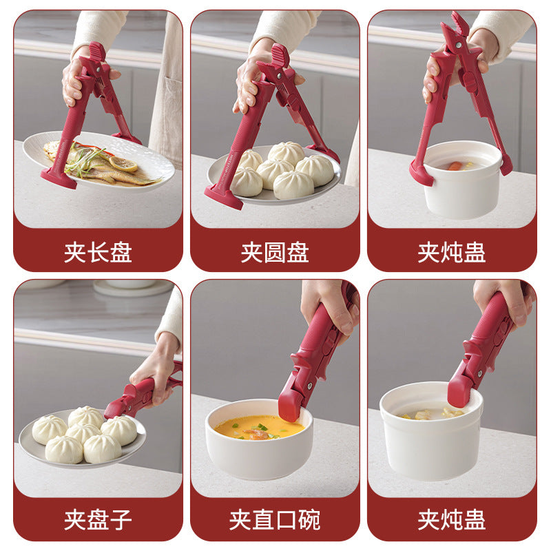 Cross-border two-in-one multi-functional anti-scalding clip, tray pick-up bowl clip, tray clip, Taishan clip, silicone anti-skid and anti-scalding clip