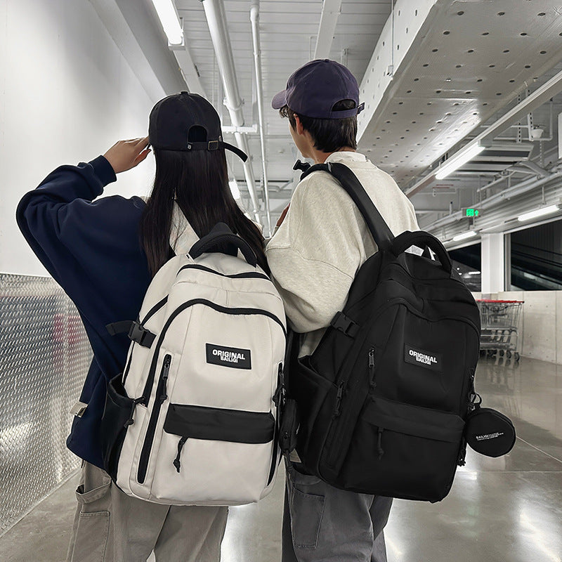 High school student backpack for boys, middle school wear-resistant casual backpack for girls, 2025 new fashionable versatile laptop backpack