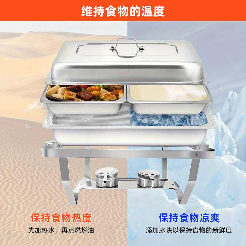 Amazon stainless steel buffet warmer - foldable flip-top square alcohol stove - food heating buffet stove - hotel dining stove