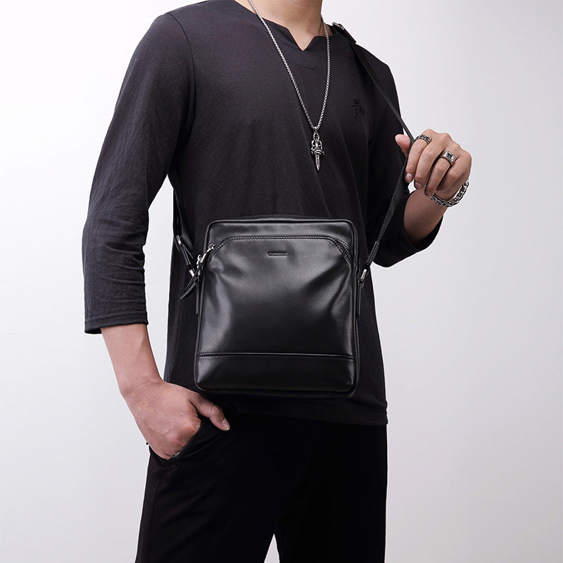 Men's shoulder bag diagonal span bag crossbody leather soft leather bag business first layer cowhide one piece delivery portable