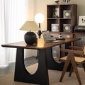Solid wood dining table walnut color living room large desk workbench large board dining desk all-in-one conference office table
