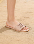 European and american summer new slippers women's slippers one-line slippers fashion plus size european and american cross-border flats slippers women